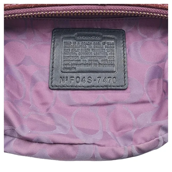 Vintage Coach 7470 Suede Hamptons Demi Baguette Hobo Bag - Picture 11 of 14